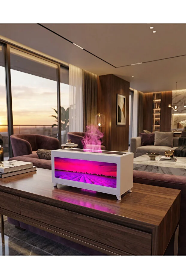 Alev Efektli Dekoratif Manzaralı Hava Nemlendirici (Isıtmasız)